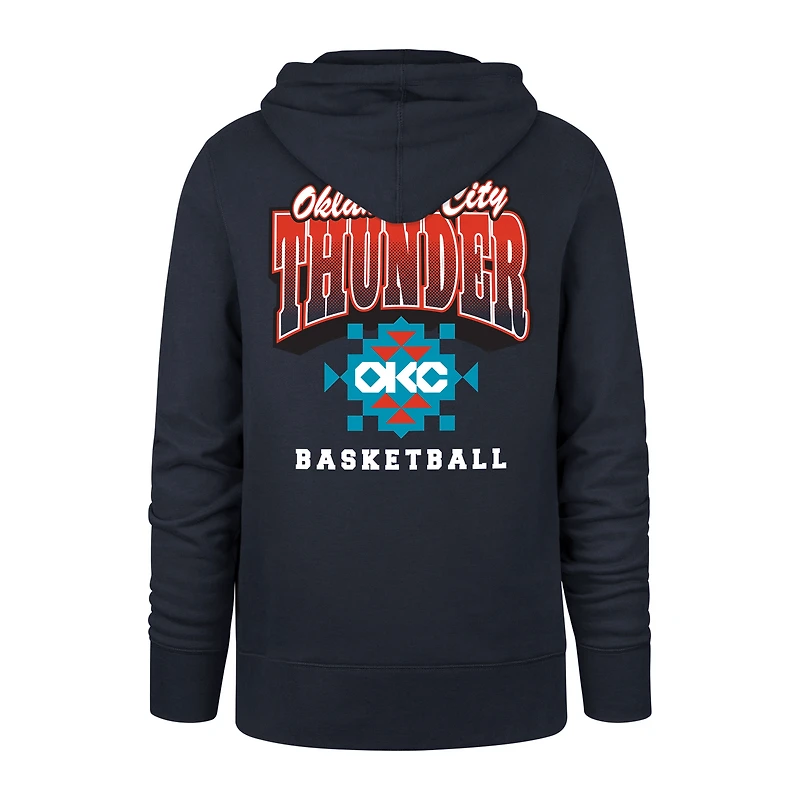 Men's '47 Navy Oklahoma City Thunder 2025/26 Edition Jab Step Headline Hoodie