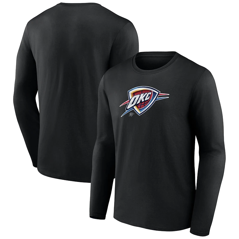 T-shirt noir à manches longues pour homme avec mascotte de minuit du Thunder d'Oklahoma City