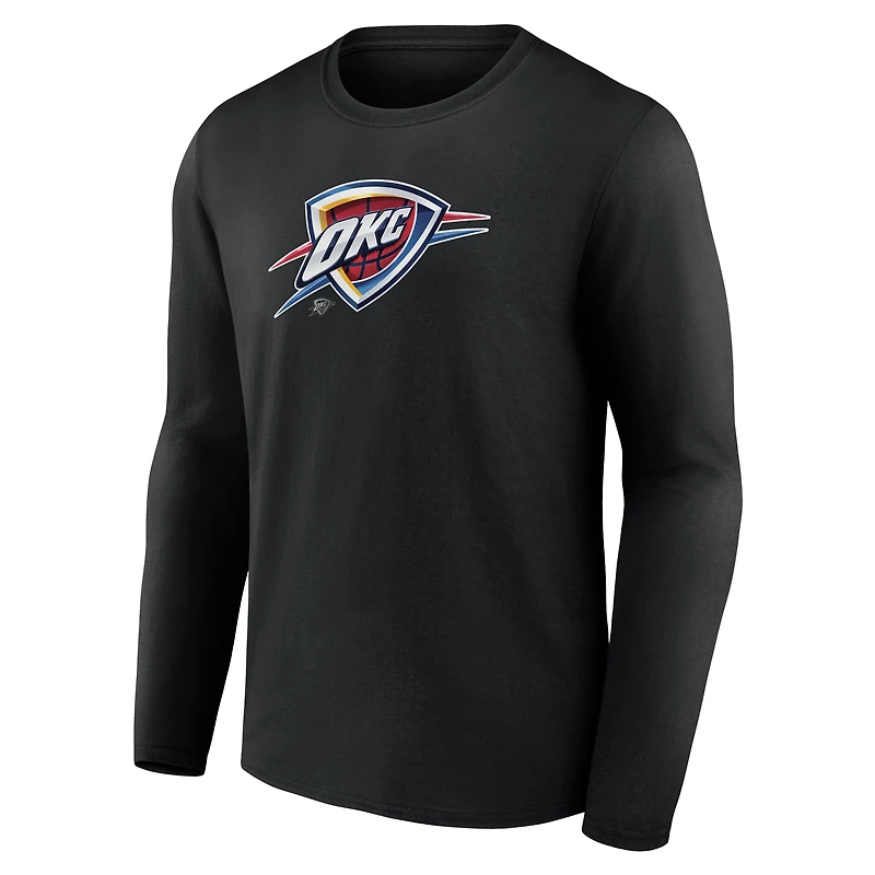Men's  Black Oklahoma City Thunder Midnight Mascot Long Sleeve T-Shirt