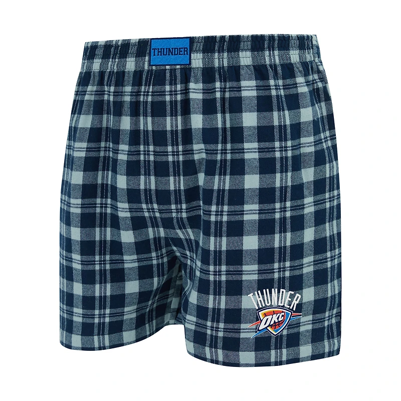 Boxer en flanelle Hawthorn bleu marine/gris Oklahoma City Thunder pour homme Concepts Sport