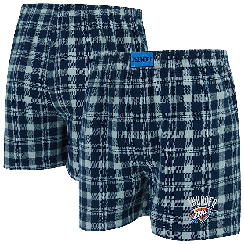 Men's Concepts Sport Navy/Gray Oklahoma City Thunder Hawthorn Flannel Boxer