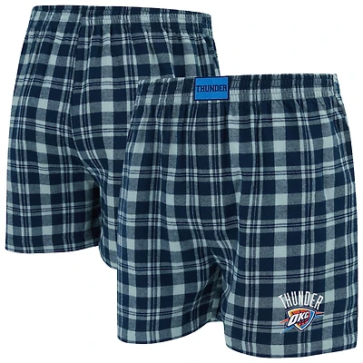 Men's Concepts Sport Navy/Gray Oklahoma City Thunder Hawthorn Flannel Boxer