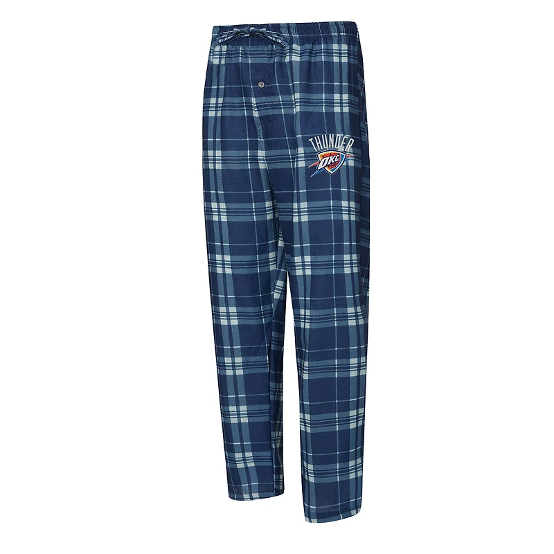 Men's Concepts Sport Navy/Heather Gray Oklahoma City Thunder Regulate Long Sleeve T-Shirt & Plaid Pant Set