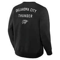 Sweat-shirt à capuche premium Fanatics noir pour homme, collection Crossover Oklahoma City Thunder, entraînement de rotation défensive
