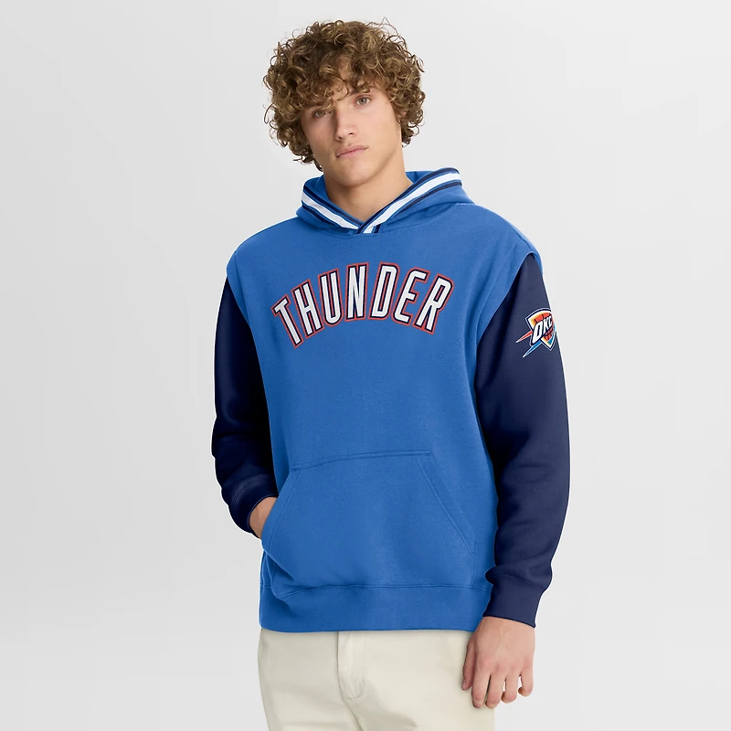 Men's Fanatics Blue/Navy Oklahoma City Thunder Half Court Shot Clock Fastbreak Hoodie