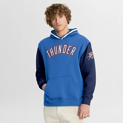 Sweat à capuche Fanatics bleu/bleu marine pour homme Oklahoma City Thunder Half Court Shot Clock Fastbreak