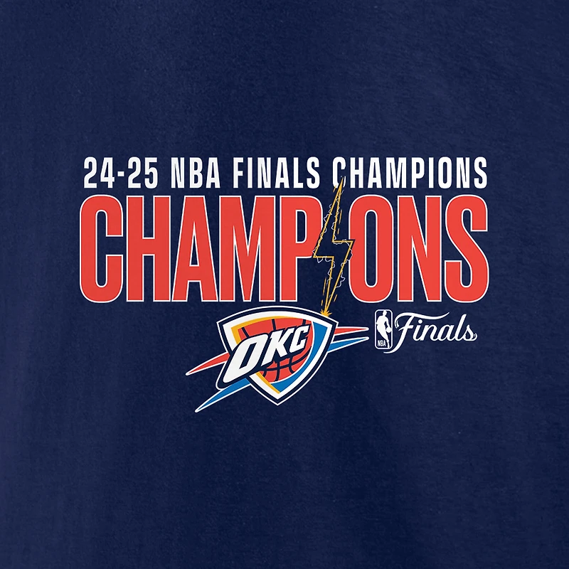 T-shirt Fanatics bleu pour homme, Oklahoma City Thunder, champions de la finale NBA 2025, Fast Break, Hometown