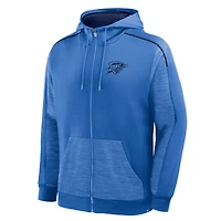 Men's Fanatics Blue Oklahoma City Thunder Back Door Cut Play Defender Full-Zip Hoodie