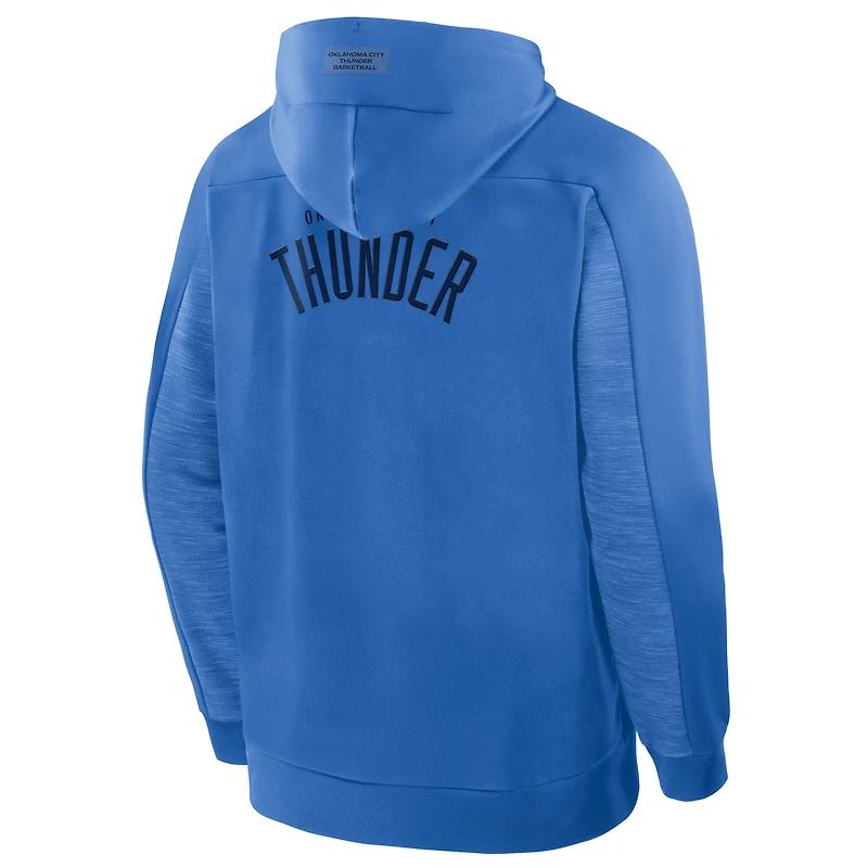 Men's Fanatics Blue Oklahoma City Thunder Back Door Cut Play Defender Full-Zip Hoodie