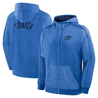 Men's Fanatics Blue Oklahoma City Thunder Back Door Cut Play Defender Full-Zip Hoodie