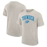 Men's Fanatics  Cream Oklahoma City Thunder Crossover Collection Pull Up Jumper Shot Premium T-Shirt