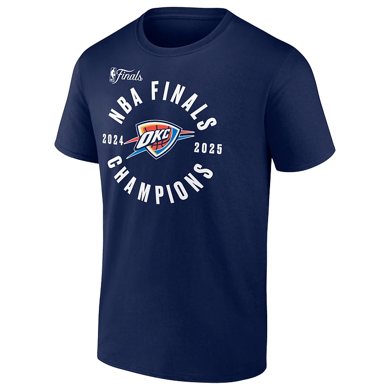 T-shirt Fanatics bleu marine pour homme, champion de la finale NBA 2025, Oklahoma City Thunder, rebond offensif