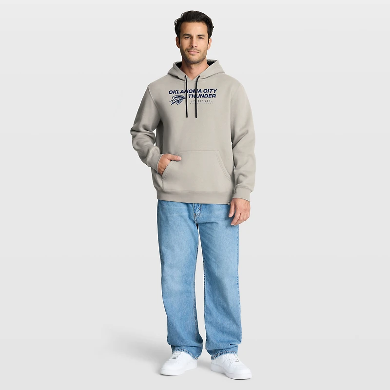Men's Fanatics Off White Oklahoma City Thunder Crossover Collection Blocked Shot Premium Pullover Hoodie