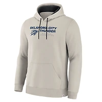 Men's Fanatics Off White Oklahoma City Thunder Crossover Collection Blocked Shot Premium Pullover Hoodie