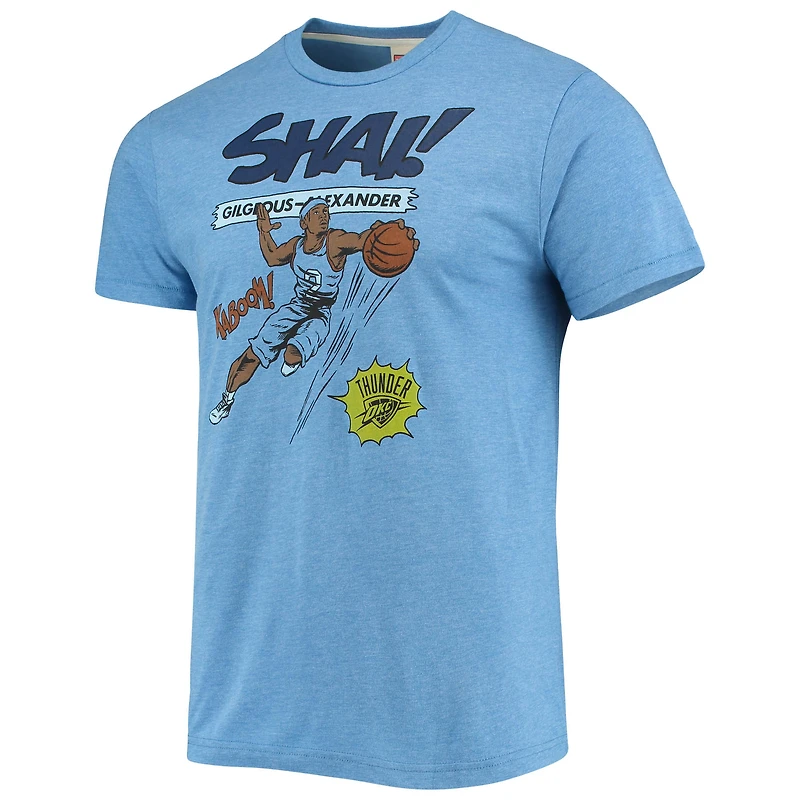 Men's Homage Shai Gilgeous-Alexander Light Blue Oklahoma City Thunder Comic Book Player Tri-Blend T-Shirt