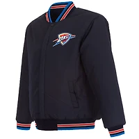 Veste réversible en laine à boutons-pression pour homme, bleu marine, Oklahoma City Thunder, champions de la finale NBA 2025
