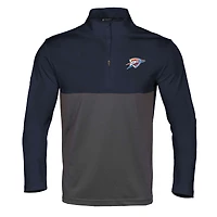 Haut à fermeture éclair quart de tour Oklahoma City Thunder Pursue bleu marine/noir pour homme Levelwear