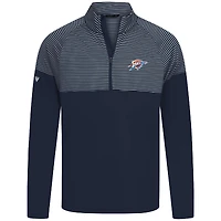 Men's Levelwear Navy Oklahoma City Thunder Classic Stripes Quarter-Zip Top