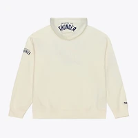 Men's Mitchell & Ness Cream Oklahoma City Thunder Hardwood Classics Chainstitch Premium Fleece Hoodie