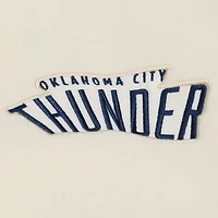 Men's Mitchell & Ness Cream Oklahoma City Thunder Hardwood Classics Chainstitch Premium Fleece Hoodie