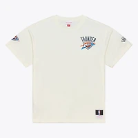 T-shirt premium Mitchell & Ness crème Oklahoma City Thunder Hardwood Classics à coutures chaîne pour homme