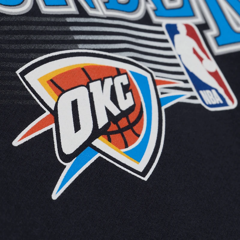 Sweat à capuche Mitchell & Ness bleu marine pour homme, avec logo et nom de l'équipe Oklahoma City Thunder.