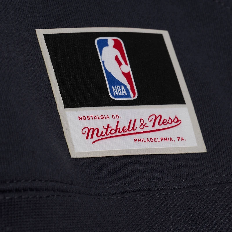 Men's Mitchell & Ness Navy Oklahoma City Thunder Team Name Stack Logo Hoodie