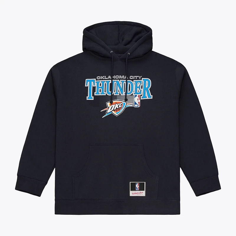 Sweat à capuche Mitchell & Ness bleu marine pour homme, avec logo et nom de l'équipe Oklahoma City Thunder.