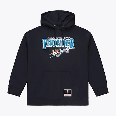 Sweat à capuche Mitchell & Ness bleu marine pour homme, avec logo et nom de l'équipe Oklahoma City Thunder.