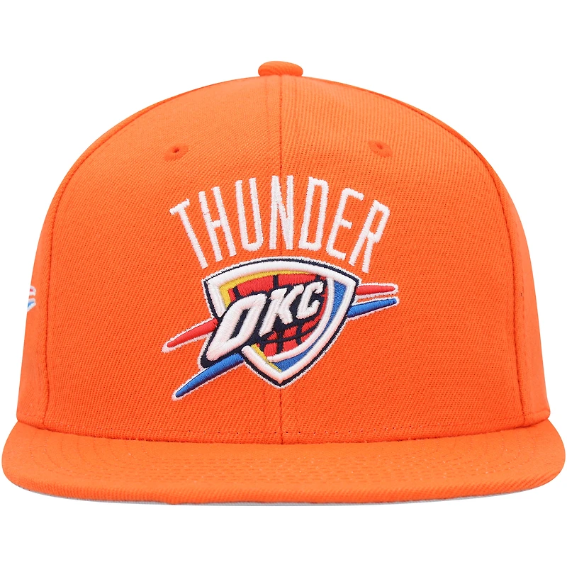 Casquette Snapback orange Mitchell & Ness Oklahoma City Thunder Side Core 2.0 pour hommes