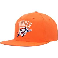 Casquette Snapback orange Mitchell & Ness Oklahoma City Thunder Side Core 2.0 pour hommes