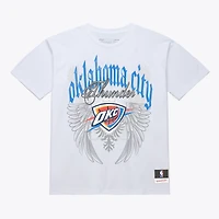 Men's Mitchell & Ness White Oklahoma City Thunder Old English Classic T-Shirt
