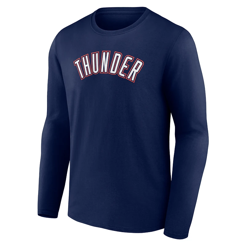 Men's  Navy Oklahoma City Thunder Alternate Logo Long Sleeve T-Shirt