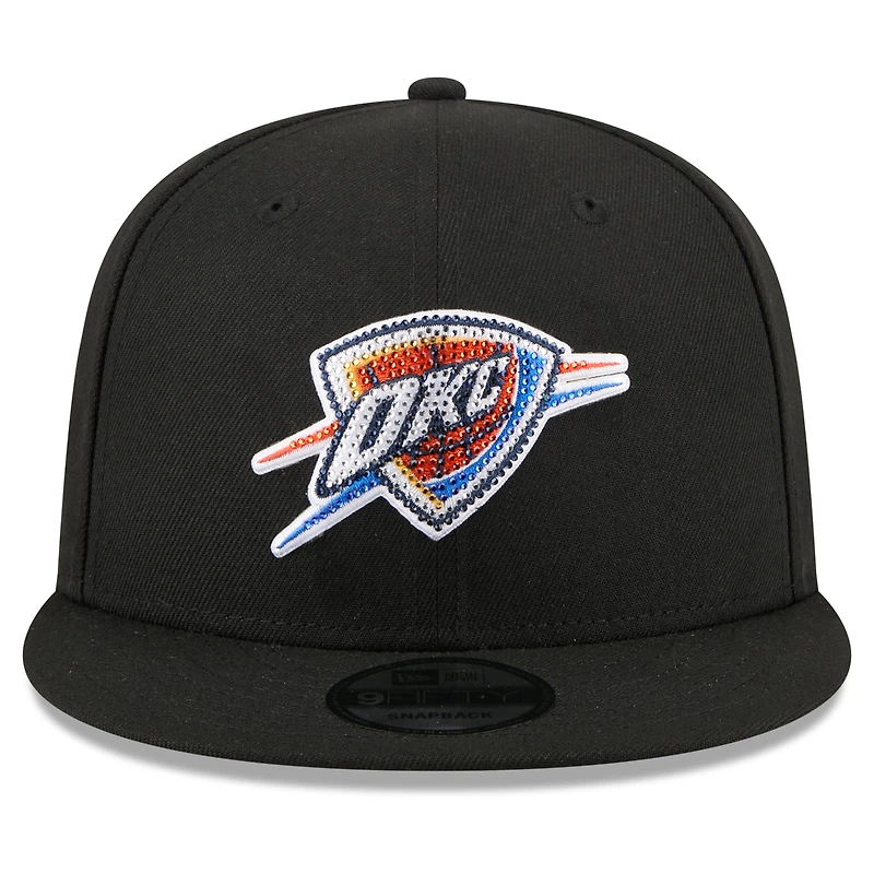 Men's New Era Black Oklahoma City Thunder 2026 NBA Draft Crystal 9FIFTY Snapback Hat