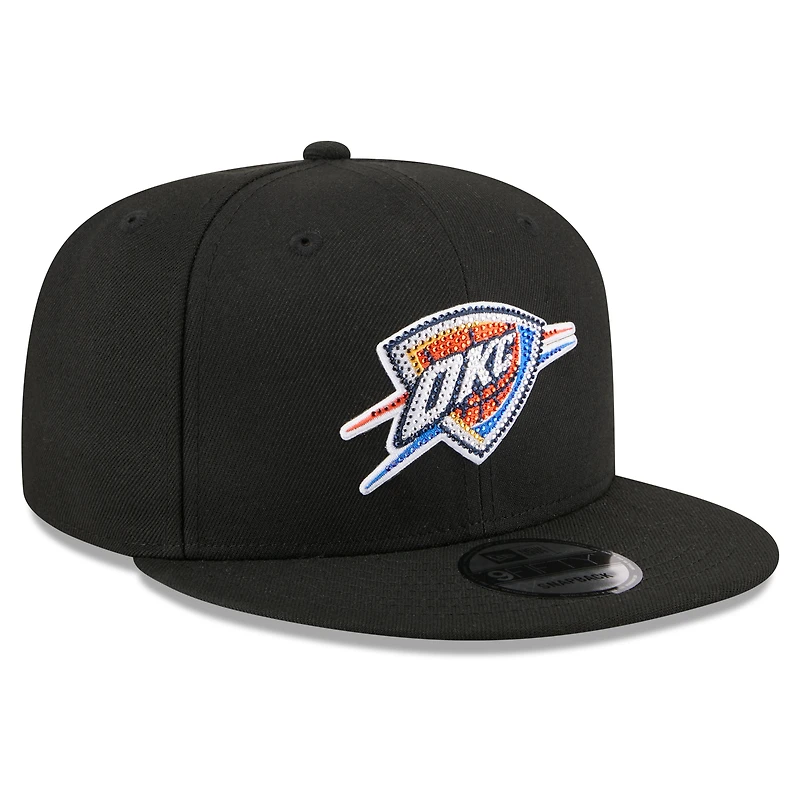 Men's New Era Black Oklahoma City Thunder 2026 NBA Draft Crystal 9FIFTY Snapback Hat