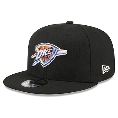 Casquette snapback New Era noire Oklahoma City Thunder 2026 NBA Draft Crystal 9FIFTY pour homme