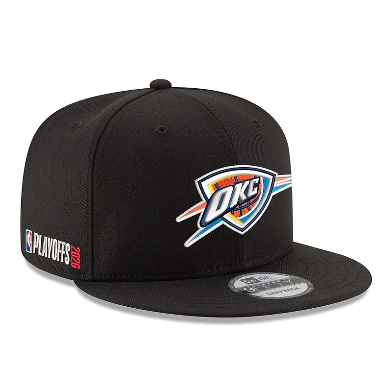 Casquette snapback New Era noire Oklahoma City Thunder 2026 NBA Playoffs 9FIFTY pour homme