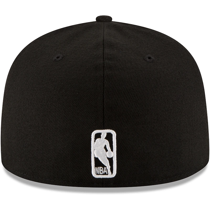 Men's New Era Black Oklahoma City Thunder & White Logo 59FIFTY Fitted Hat