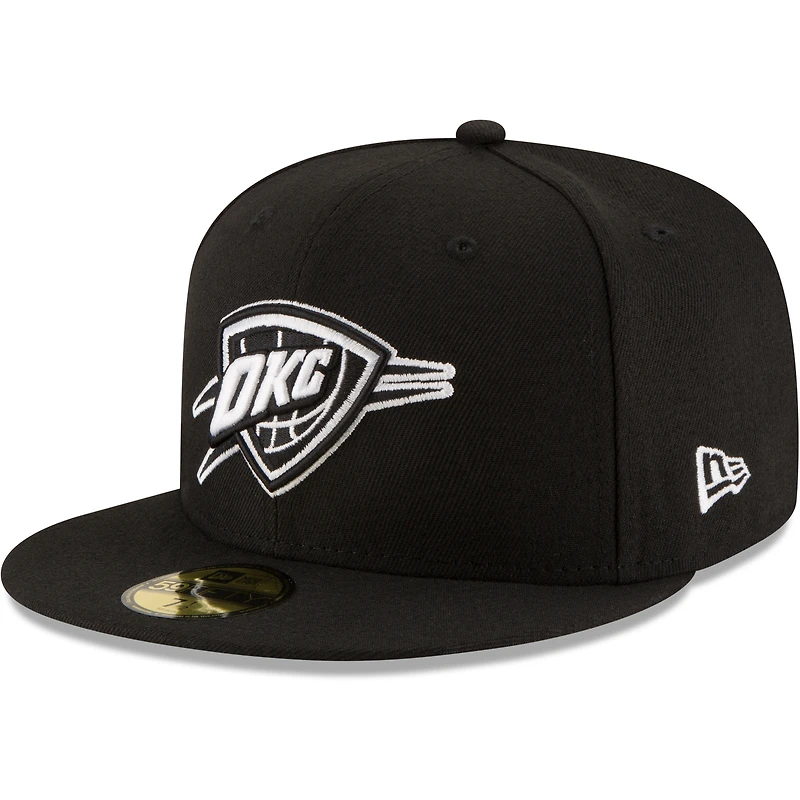 Casquette ajustée 59FIFTY avec logo noir et blanc Oklahoma City Thunder New Era pour homme
