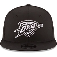 Casquette New Era 9FIFTY ajustable à logo noir et blanc Oklahoma City Thunder pour homme
