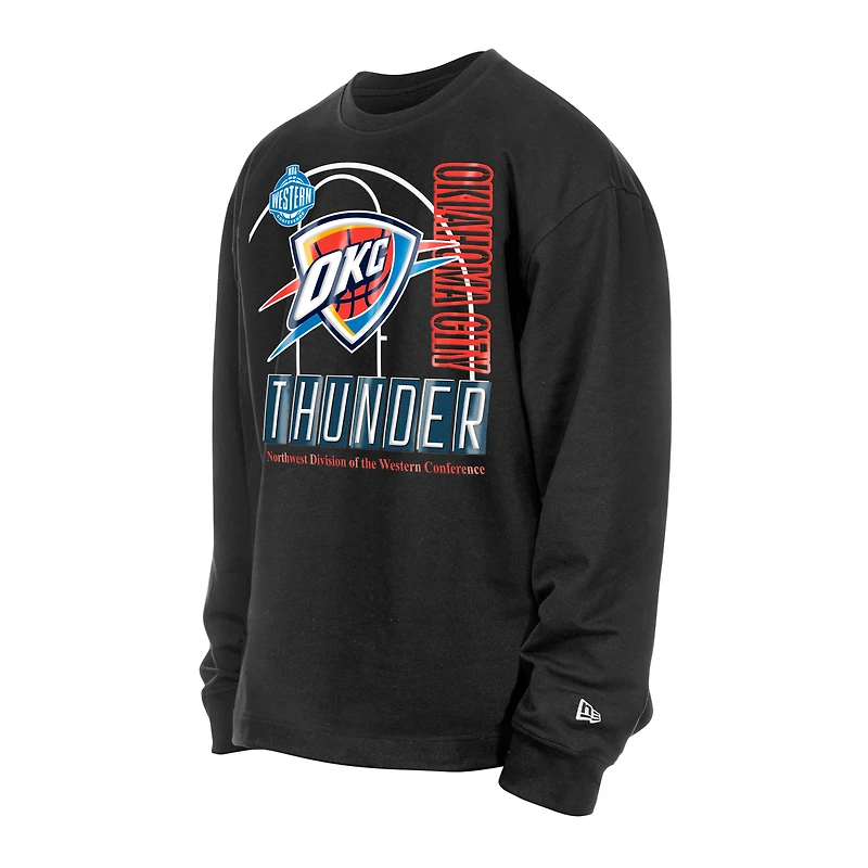 Men's New Era  Black Oklahoma City Thunder Leisure Collection Stretch Fleece Sweatshirt