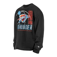 Men's New Era  Black Oklahoma City Thunder Leisure Collection Stretch Fleece Sweatshirt