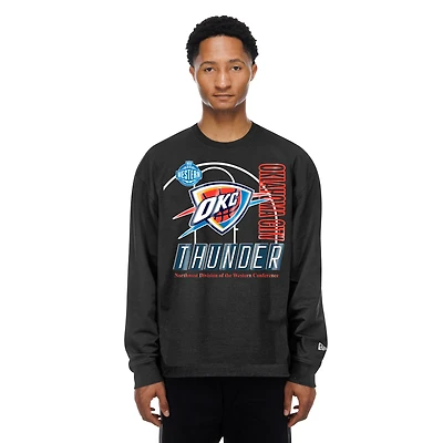 Sweat-shirt en polaire stretch noir New Era Oklahoma City Thunder pour homme, collection loisirs.