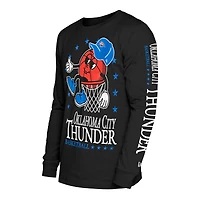 T-shirt sport à manches longues Old School Oklahoma City Thunder noir New Era pour homme