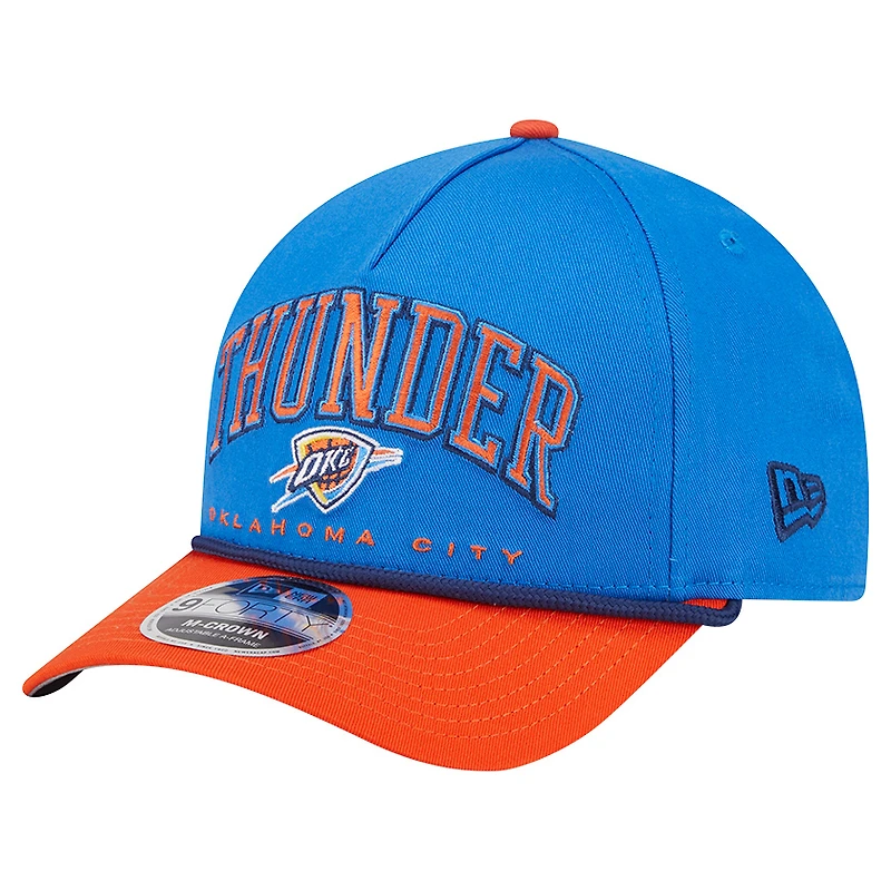 Casquette ajustable New Era Oklahoma City Thunder Bold Arch 9FORTY A-Frame M-Crown bleue pour homme