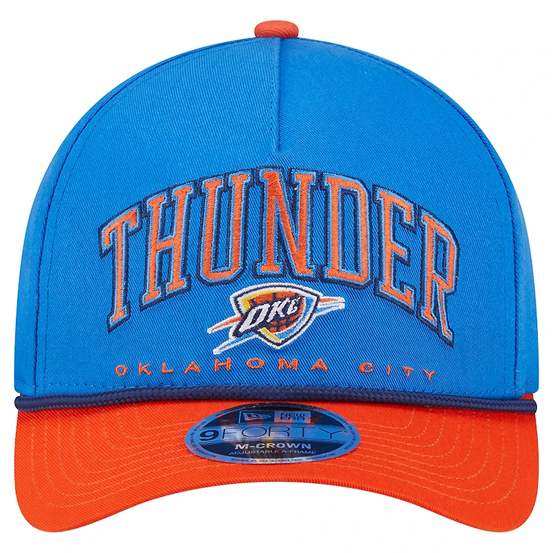 Casquette ajustable New Era Oklahoma City Thunder Bold Arch 9FORTY A-Frame M-Crown bleue pour homme