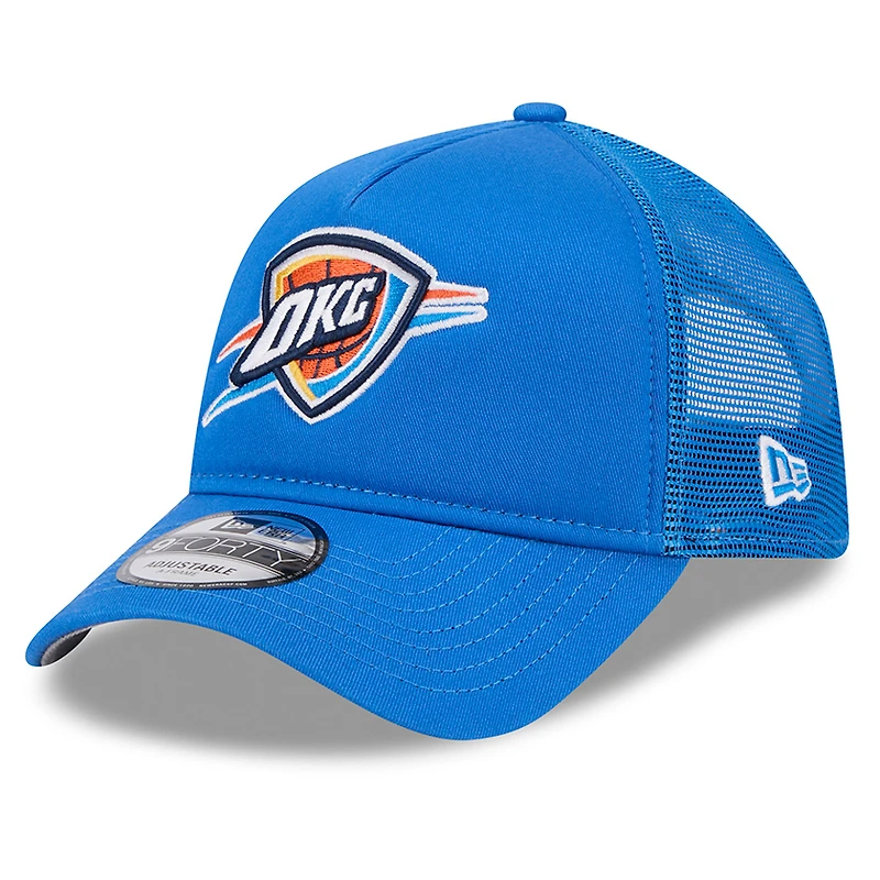 Casquette camionneur ajustable 9FORTY bleue New Era Oklahoma City Thunder Core pour homme avec logo en mousse sur le devant