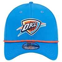Casquette New Era bleue Oklahoma City Thunder Featherweight Poly Rope Flex 39Thirty pour homme