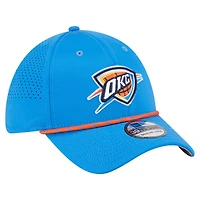 Casquette New Era bleue Oklahoma City Thunder Featherweight Poly Rope Flex 39Thirty pour homme