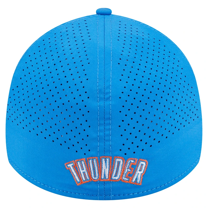 Casquette New Era bleue Oklahoma City Thunder Featherweight Poly Rope Flex 39Thirty pour homme